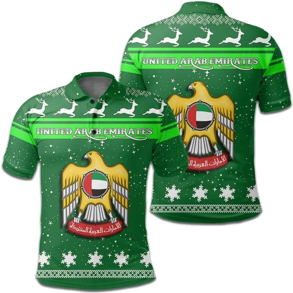 Christmas United Arab Emirates Coat Of Arms Polo Shirt JW9 Christmas United Arab Emirates Coat Of Arms Polo Shirt JW9