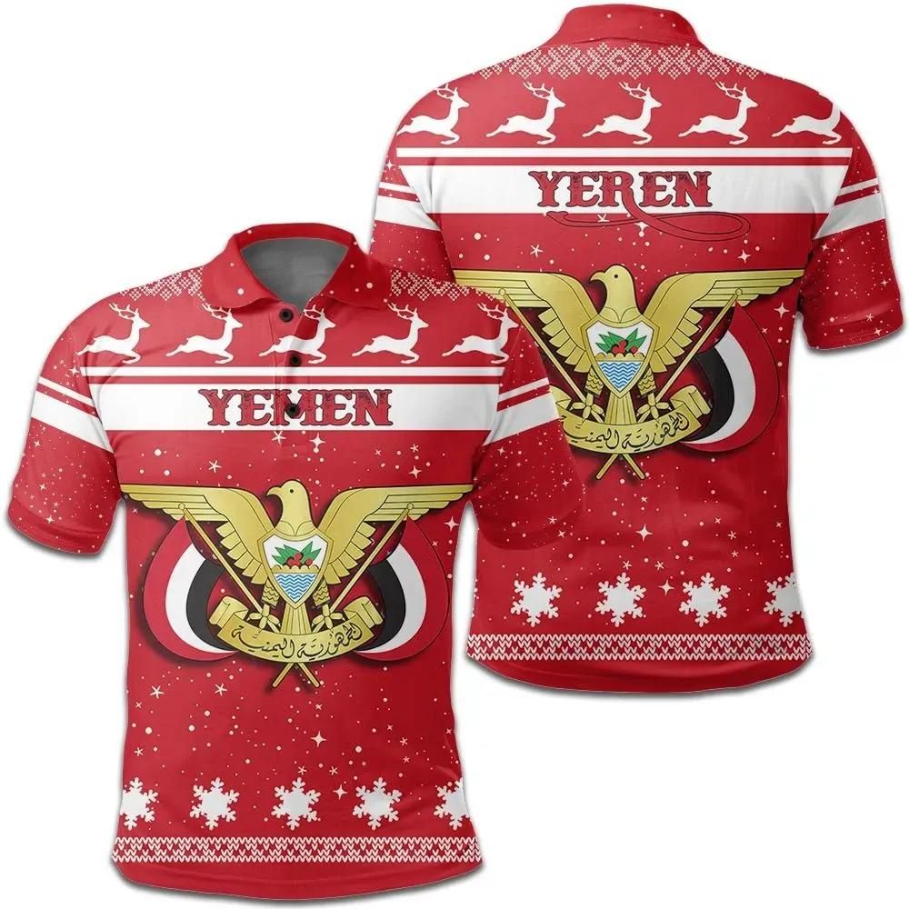 Christmas Yemen Coat Of Arms Polo Shirt JW9 Christmas Yemen Coat Of Arms Polo Shirt JW9