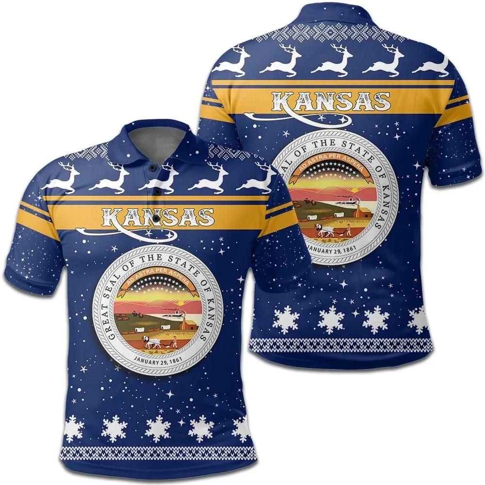 Christmas kansas Coat Of Arms Polo Shirt JW9 Christmas kansas Coat Of Arms Polo Shirt JW9