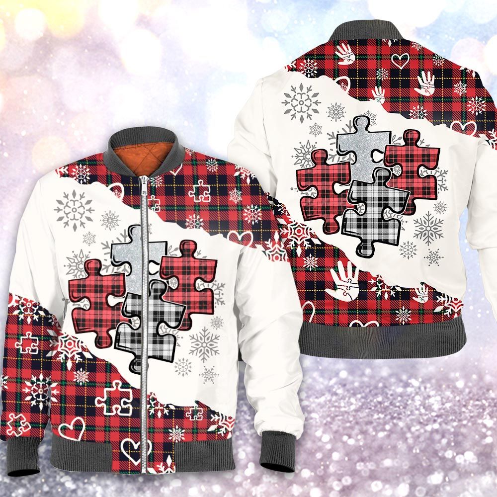 Christmas tartan autism 3D All Over Printed Shirt Christmas tartan autism 3D All Over Printed Shirt
