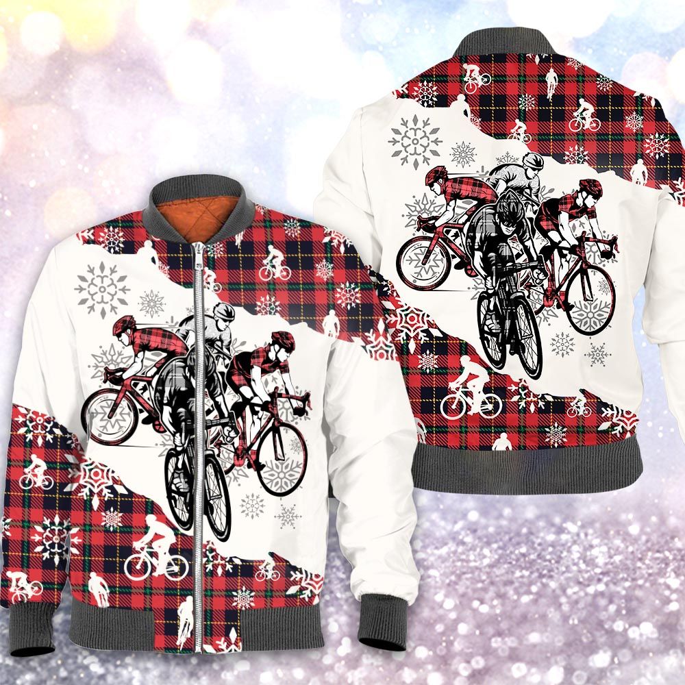 Christmas tartan cycling 3D All Over Printed Shirt Christmas tartan cycling 3D All Over Printed Shirt