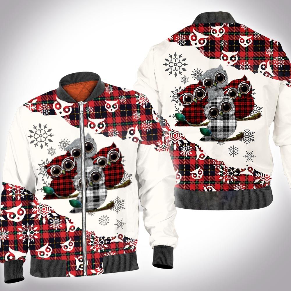 Christmas tartan owl 3D All Over Printed Shirt Christmas tartan owl 3D All Over Printed Shirt