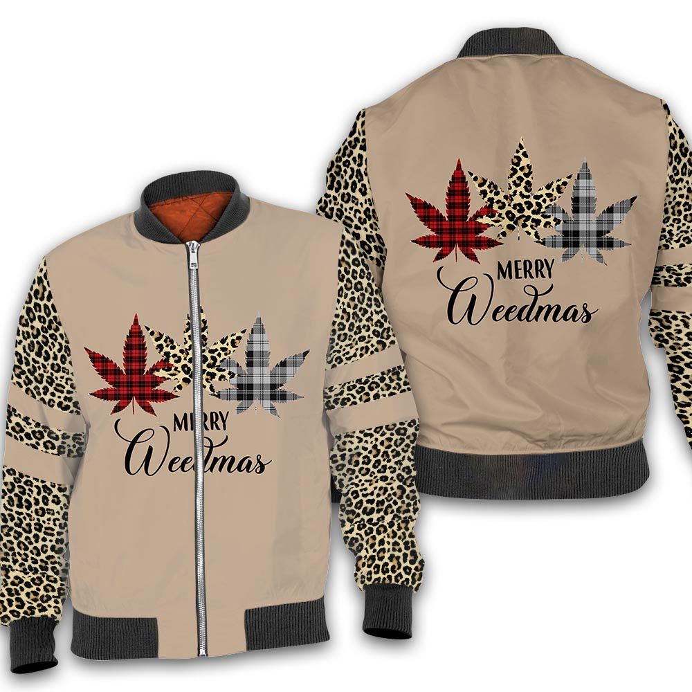 Christmas weed leopard 3D All Over Printed Shirt Christmas weed leopard 3D All Over Printed Shirt