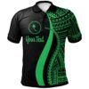Chuuk Custom Personalised Polo Shirt Green - Polynesian Tentacle Tribal Pattern - BN11