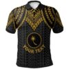 Chuuk Custom Personalised Polo Shirt - Polynesian Armor Style Gold - BN39