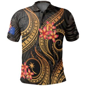 Chuuk Micronesian Polo Shirt - Gold Plumeria - BN11