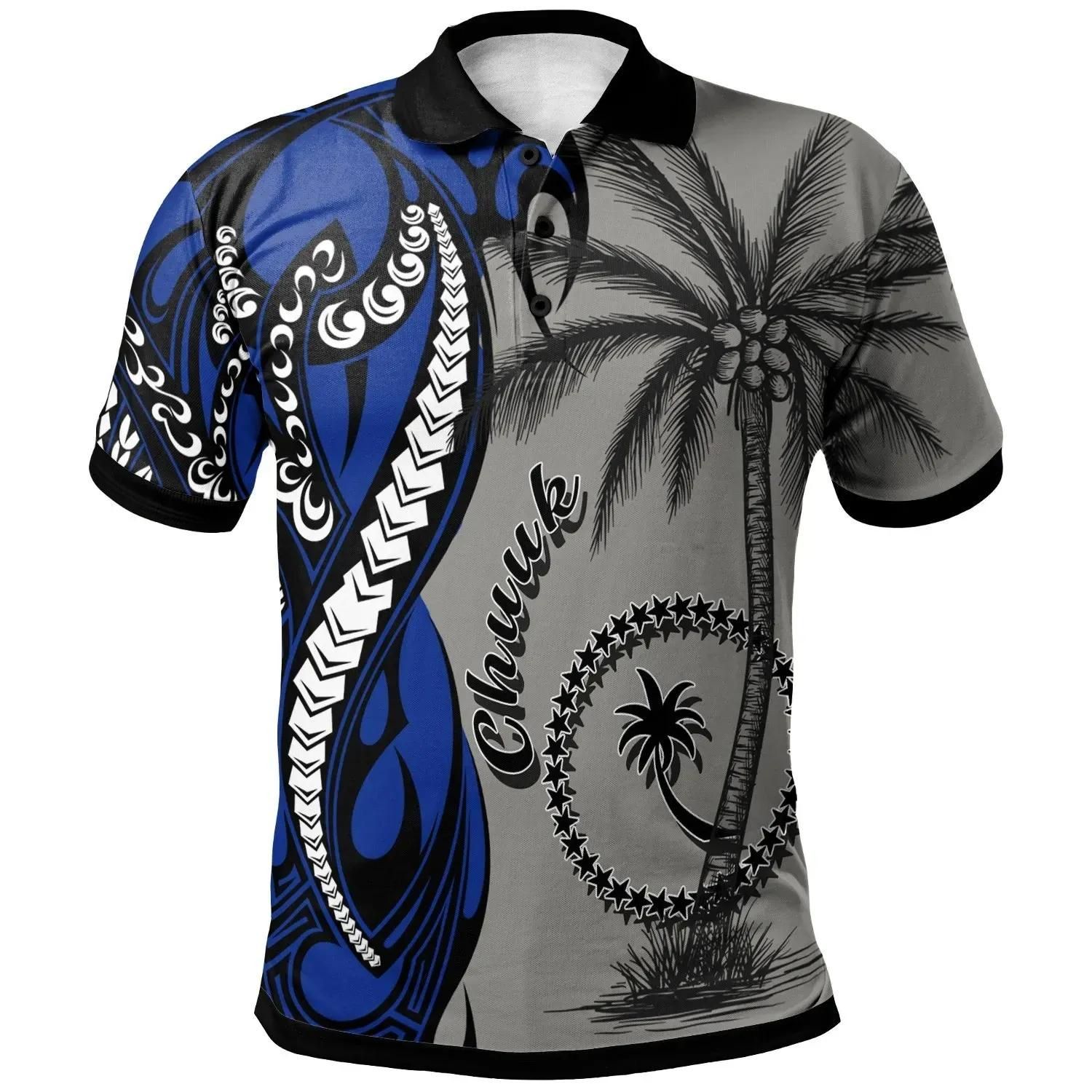 Chuuk Polo Shirt - Classical Coconut Tree - BN29 Chuuk Polo Shirt - Classical Coconut Tree - BN29