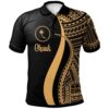 Chuuk Polo Shirt Gold - Polynesian Tentacle Tribal Pattern - BN11