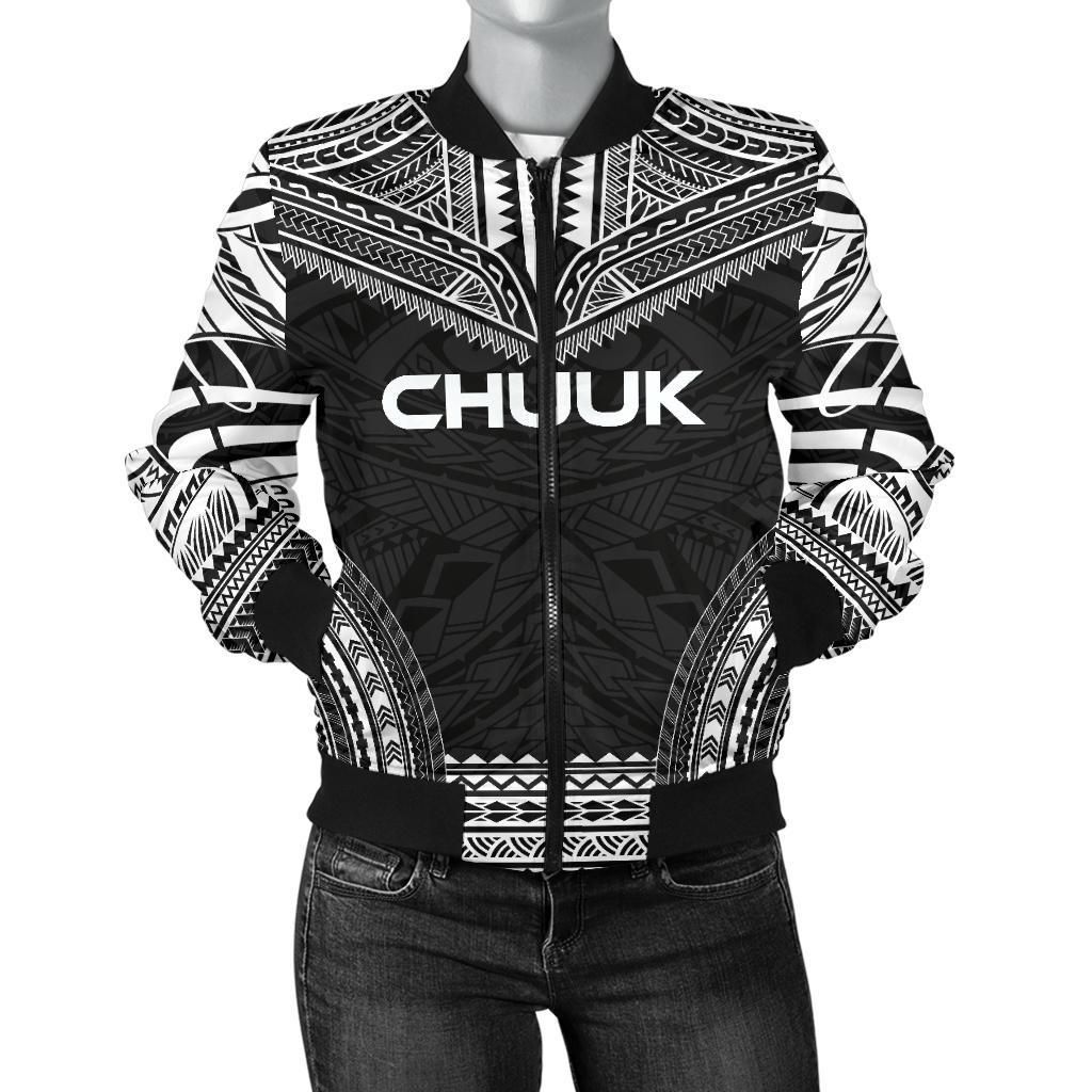 Chuuk Polynesian Chief Women'S Bomber Jacket - Black Version - Bn10 Bomber Jacket Chuuk Polynesian Chief Women'S Bomber Jacket - Black Version - Bn10 Bomber Jacket