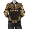 Chuuk Polynesian Chief Women'S Bomber Jacket - Gold Version - Bn10