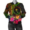 Chuuk Polynesian Personalised Women's Bomber Jacket - Hibiscus and Banana Leaves - BN15 Bomber Jacket