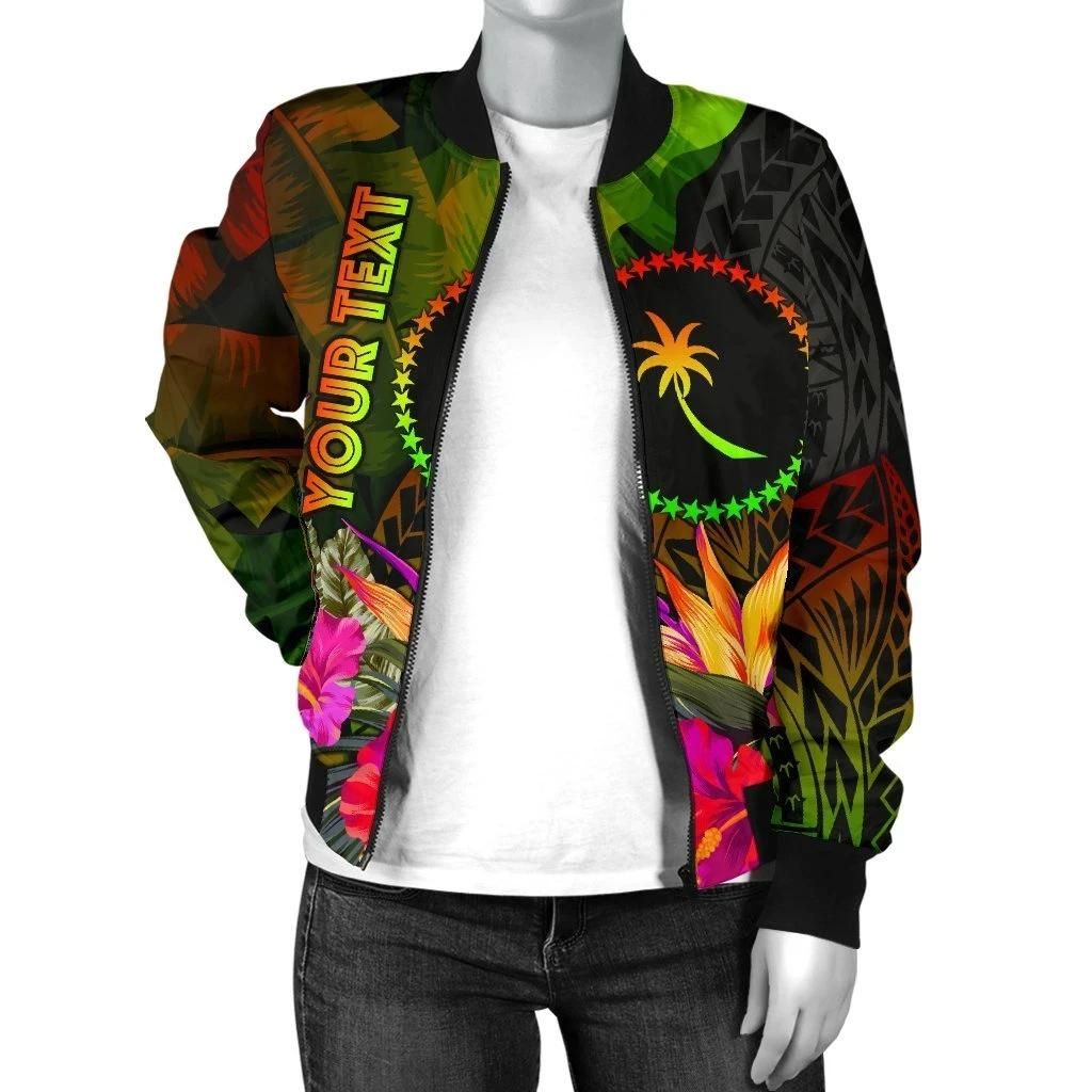 Chuuk-Polynesian-Personalised-Womens-Bomber-Jacket-Hibiscus-and-Banana-Leaves-BN15-Bomber-Jacket-2