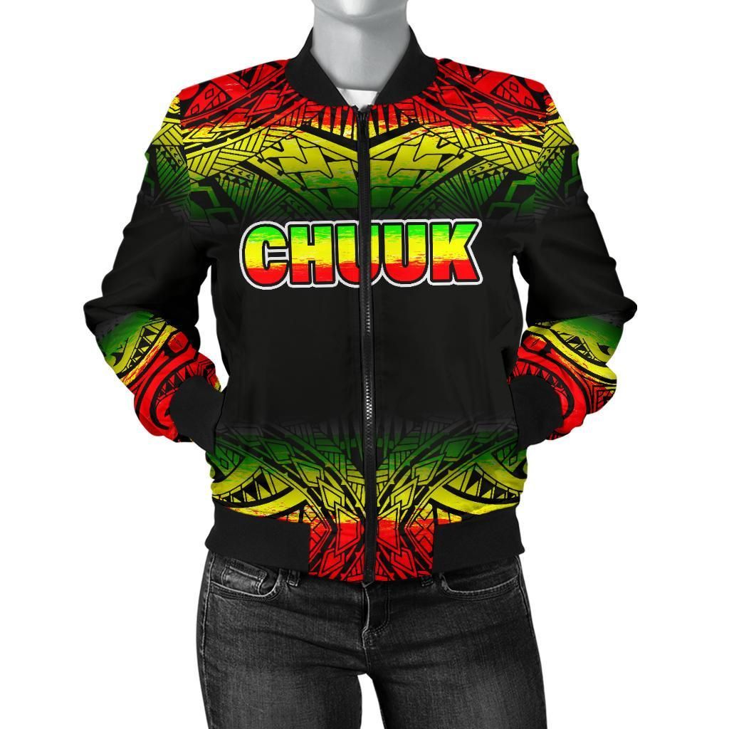 Chuuk Women's Bomber Jacket - Fog Reggae Style - BN09 Bomber Jacket Chuuk Women's Bomber Jacket - Fog Reggae Style - BN09 Bomber Jacket