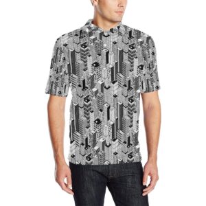 City  Pattern Print Design 02 Men Polo Shirt