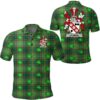Clarke Ireland Polo Shirt - Irish National Plaid with Shamrock - Irish Family Crest A7