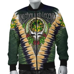 Cleary or O'Clery Ireland Bomber Jacket - GD Irish Legend Shamrock V Tie-Dye A7 Bomber Jacket