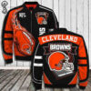 Cleveland Browns Football Team All Over Printed Bomber Jacket