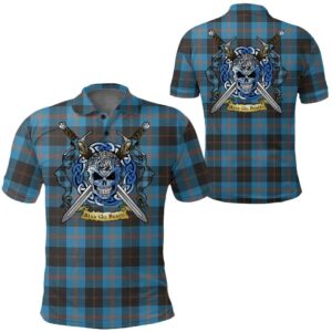 Clothing - Angus Ancient Tartan Polo Shirt Celtic Scottish Warrior - Golf Shirt A7