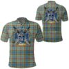 Clothing - Balfour Blue Tartan Polo Shirt Celtic Scottish Warrior - Golf Shirt A7