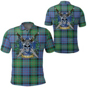 Clothing - Bowie Ancient Tartan Polo Shirt Celtic Scottish Warrior - Golf Shirt A7