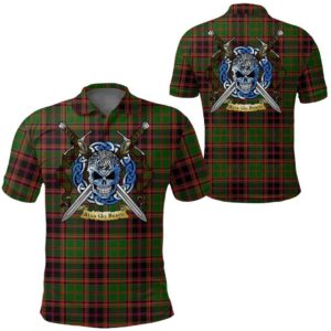Clothing - Buchan Modern Tartan Polo Shirt Celtic Scottish Warrior - Golf Shirt A7