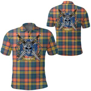 Clothing - Buchanan Ancient Tartan Polo Shirt Celtic Scottish Warrior - Golf Shirt A7