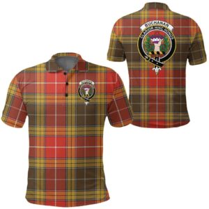 Clothing - Buchanan Old Set Weathered Clan Tartan Crest Polo Shirt A7