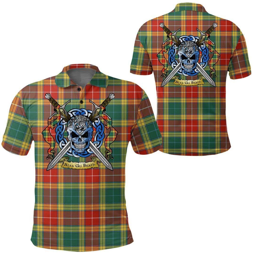 Clothing - Buchanan Old Sett Tartan Polo Shirt Celtic Scottish Warrior - Golf Shirt A7 Clothing - Buchanan Old Sett Tartan Polo Shirt Celtic Scottish Warrior - Golf Shirt A7