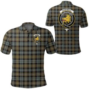 Clothing - Campbell Argyll Weathered Clan Tartan Crest Polo Shirt A7