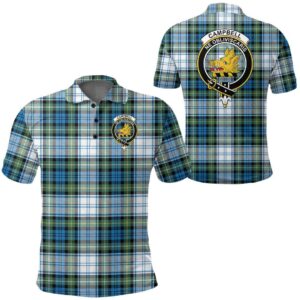Clothing - Campbell Dress Clan Tartan Crest Polo Shirt A7