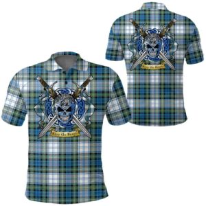 Clothing - Campbell Dress Tartan Polo Shirt Celtic Scottish Warrior - Golf Shirt A7