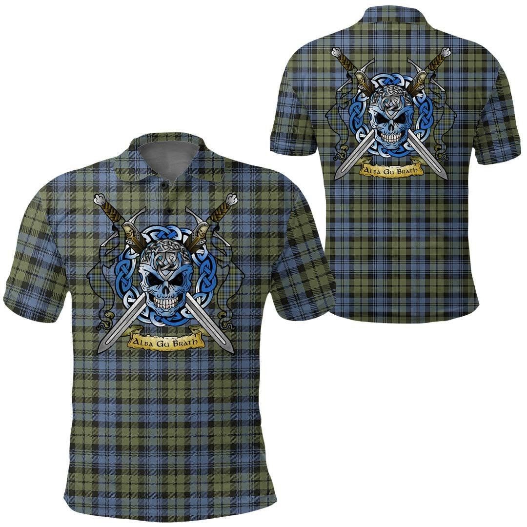 Clothing - Campbell Faded Tartan Polo Shirt Celtic Scottish Warrior - Golf Shirt A7 Clothing - Campbell Faded Tartan Polo Shirt Celtic Scottish Warrior - Golf Shirt A7