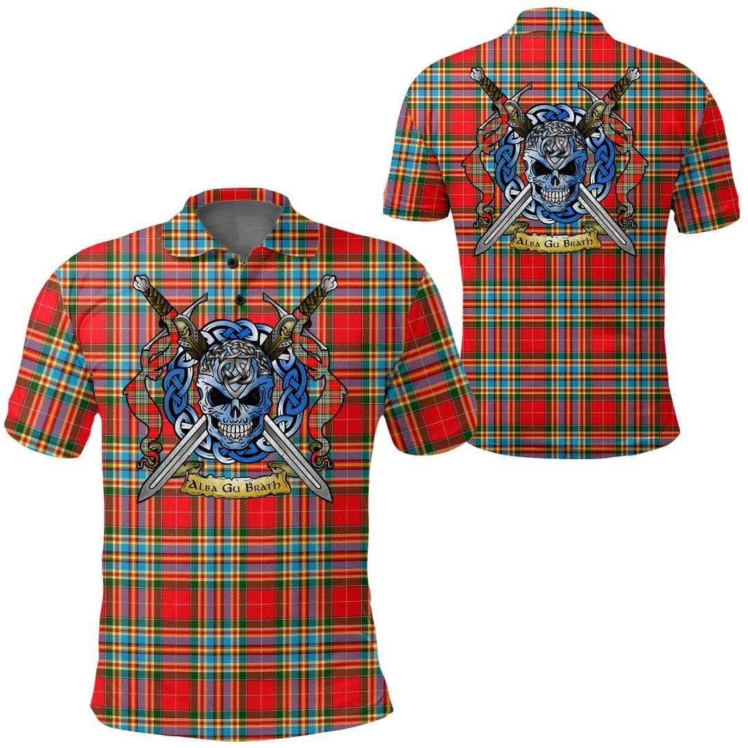 Clothing - Chattan Tartan Polo Shirt Celtic Scottish Warrior - Golf Shirt A7 Clothing - Chattan Tartan Polo Shirt Celtic Scottish Warrior - Golf Shirt A7