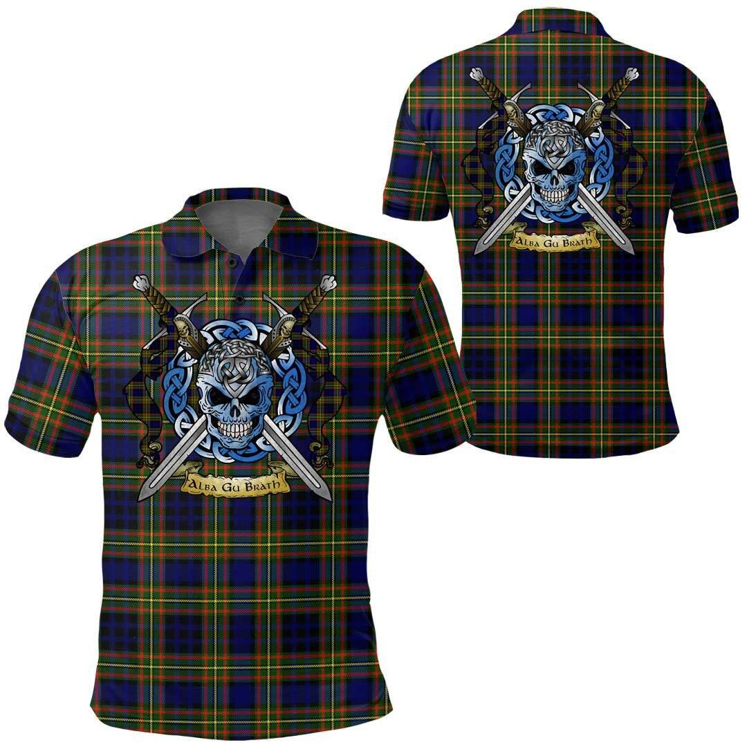 Clothing - Clelland Modern Tartan Polo Shirt Celtic Scottish Warrior - Golf Shirt A7 Clothing - Clelland Modern Tartan Polo Shirt Celtic Scottish Warrior - Golf Shirt A7