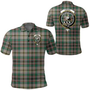 Clothing - Craig Ancient Clan Tartan Crest Polo Shirt A7