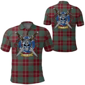 Clothing - Crawford Modern Tartan Polo Shirt Celtic Scottish Warrior - Golf Shirt A7