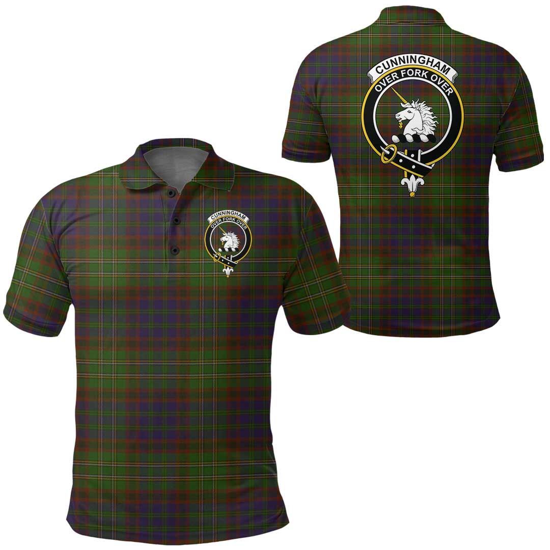 Clothing - Cunningham Hunting Modern Clan Tartan Crest Polo Shirt A7 Clothing - Cunningham Hunting Modern Clan Tartan Crest Polo Shirt A7