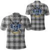Clothing - Douglas Grey Modern Tartan Polo Shirt Celtic Scottish Warrior - Golf Shirt A7