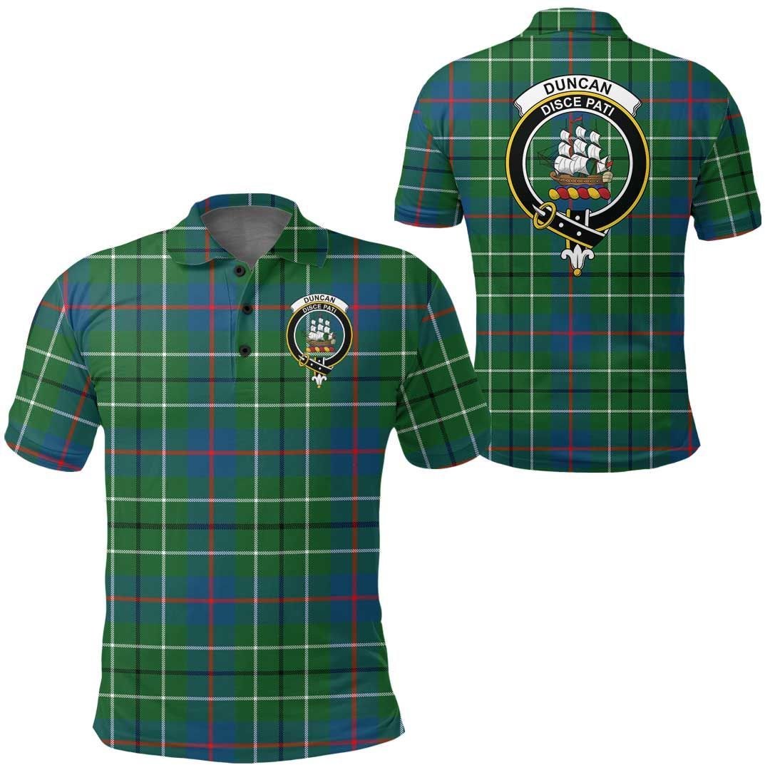 Clothing - Duncan Ancient Clan Tartan Crest Polo Shirt A7 Clothing - Duncan Ancient Clan Tartan Crest Polo Shirt A7