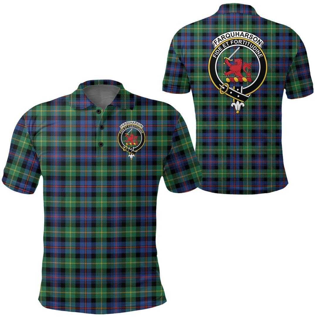 Clothing - Farquharson Ancient Clan Tartan Crest Polo Shirt A7 Clothing - Farquharson Ancient Clan Tartan Crest Polo Shirt A7