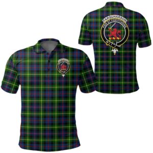 Clothing - Farquharson Modern Clan Tartan Crest Polo Shirt A7