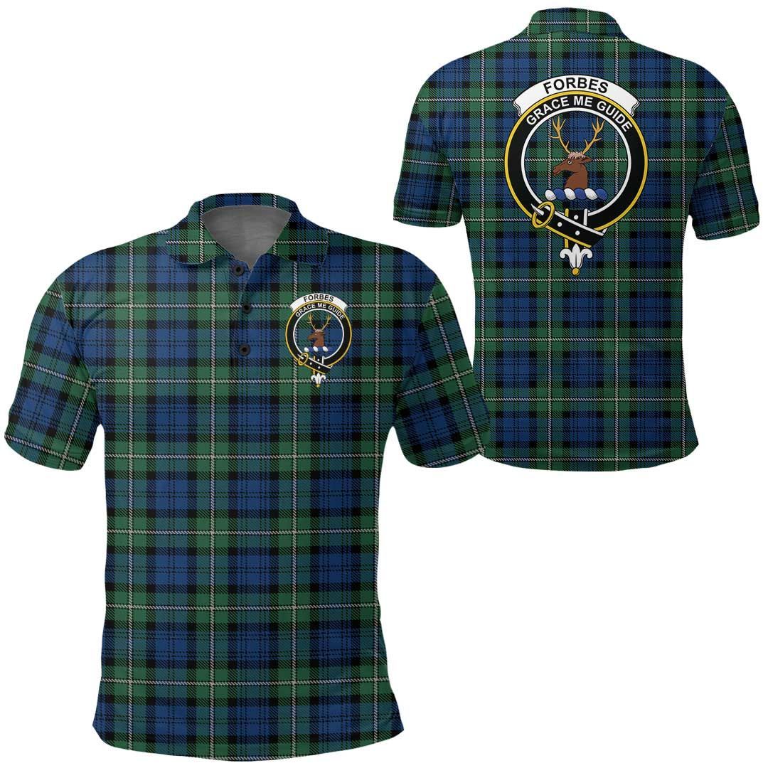 Clothing - Forbes Ancient Clan Tartan Crest Polo Shirt A7 Clothing - Forbes Ancient Clan Tartan Crest Polo Shirt A7