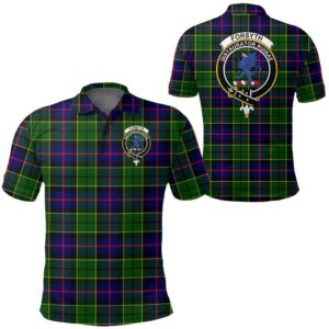 Clothing - Forsyth Modern Clan Tartan Crest Polo Shirt A7