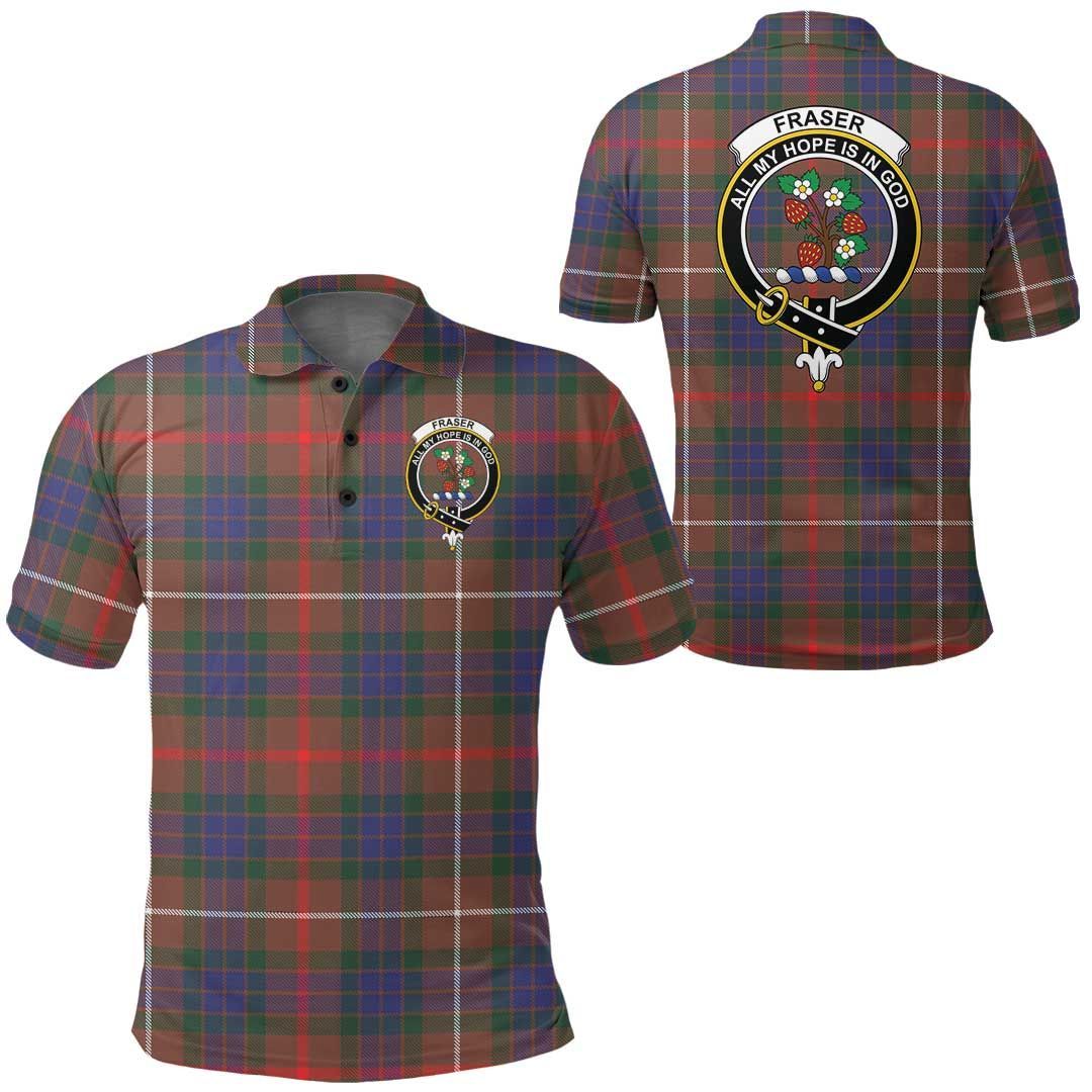 Clothing - Fraser Hunting Modern Clan Tartan Crest Polo Shirt A7 Clothing - Fraser Hunting Modern Clan Tartan Crest Polo Shirt A7