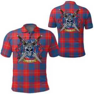 Clothing - Galloway Red Tartan Polo Shirt Celtic Scottish Warrior - Golf Shirt A7