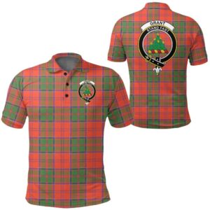 Clothing - Grant Ancient Clan Tartan Crest Polo Shirt A7