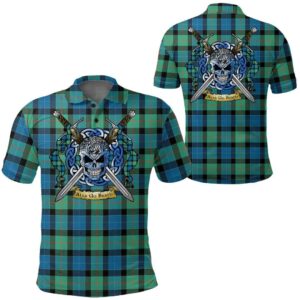 Clothing - Gunn Ancient Tartan Polo Shirt Celtic Scottish Warrior - Golf Shirt A7