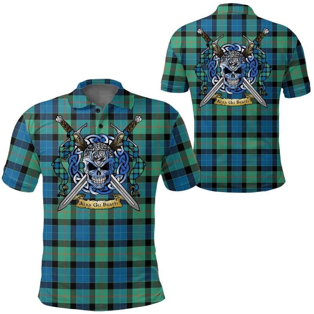 Clothing - Gunn Ancient Tartan Polo Shirt Celtic Scottish Warrior - Golf Shirt A7 Clothing - Gunn Ancient Tartan Polo Shirt Celtic Scottish Warrior - Golf Shirt A7