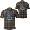 Clothing - Gunn Weathered Tartan Polo Shirt Celtic Scottish Warrior - Golf Shirt A7