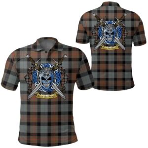 Clothing - Gunn Weathered Tartan Polo Shirt Celtic Scottish Warrior - Golf Shirt A7